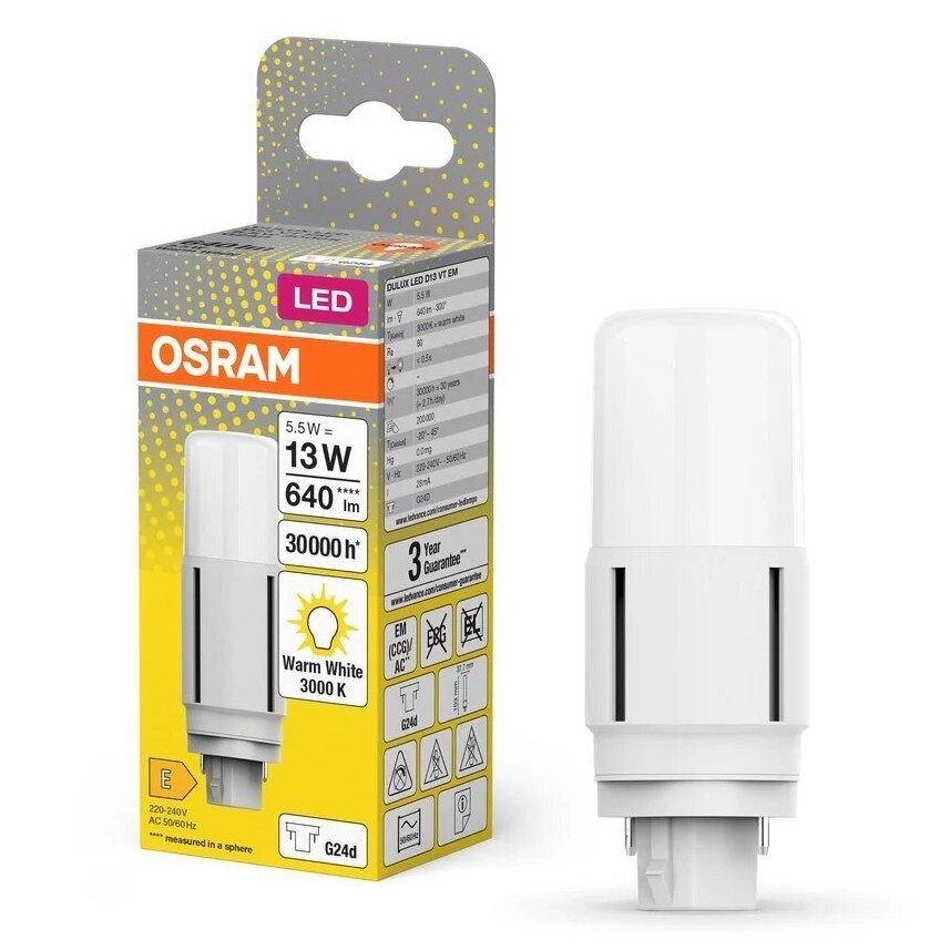 Lampadina LED G24d/5,5W/230V 3000K - Osram