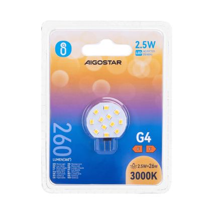 Lampadina LED G4/2,5W/12V 3000K - Aigostar