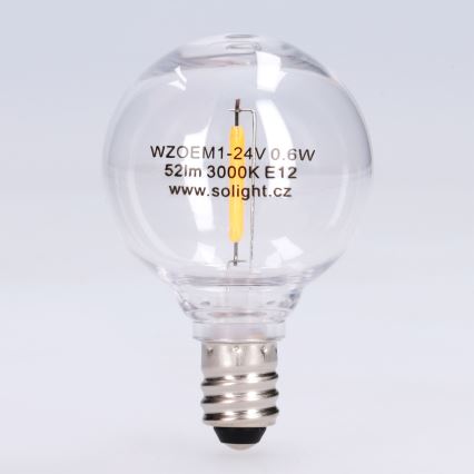 Lampadina LED G40 E12/0,6W/24V 3000K - Brilagi