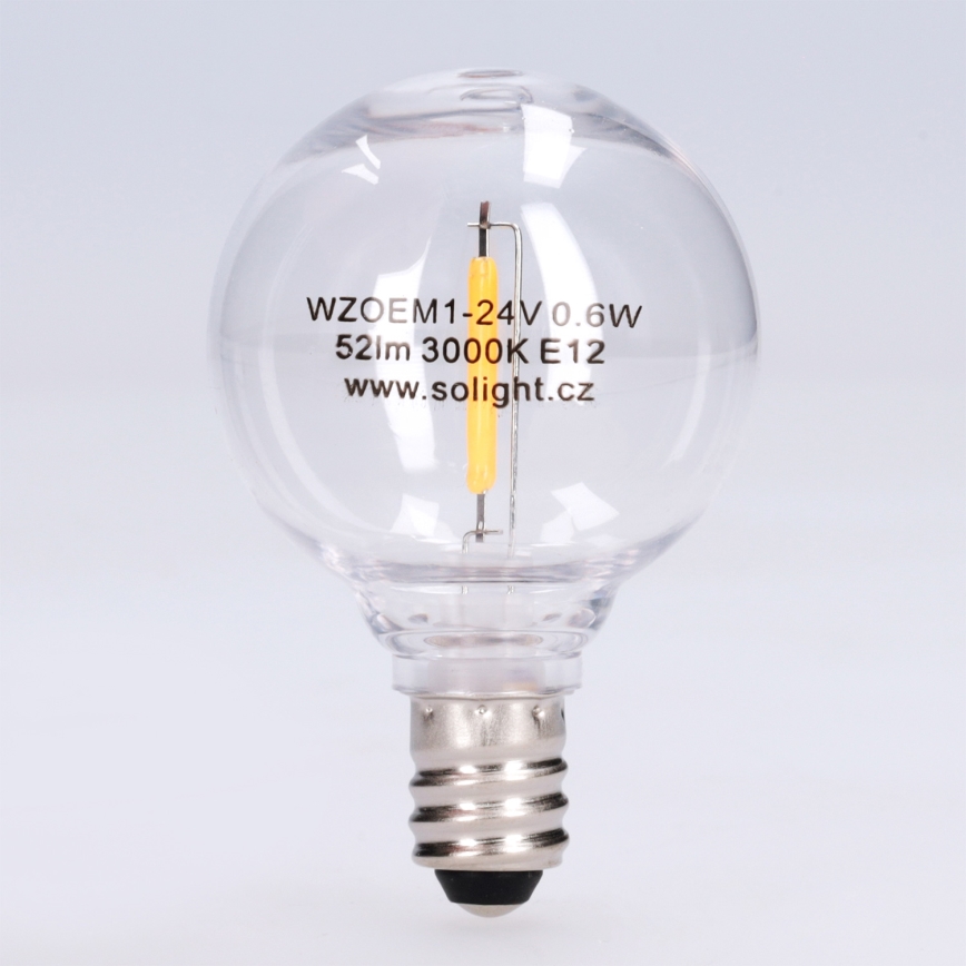 Lampadina LED G40 E12/0,6W/24V 3000K - Brilagi