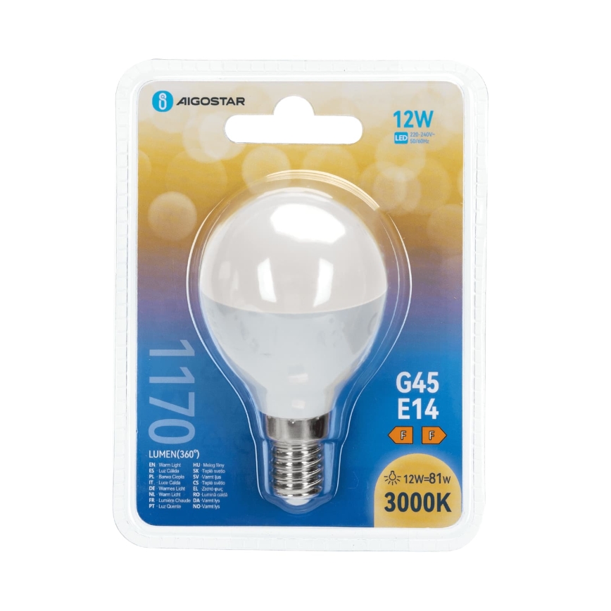 Lampadina LED G45 E14/12W/230V 3000K - Aigostar