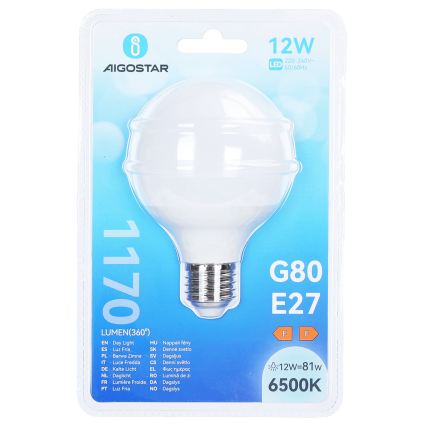 Lampadina LED G80 E27/12W/230V 6500K - Aigostar