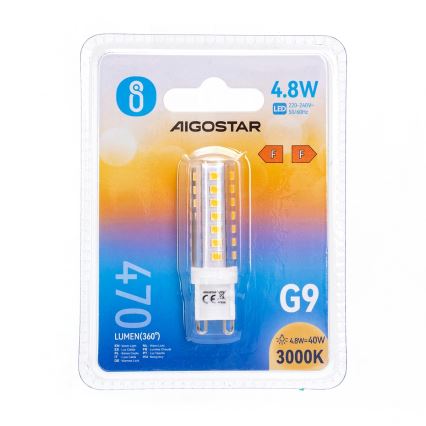 Lampadina LED G9/4,8W/230V 3000K - Aigostar