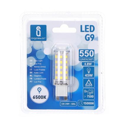 Lampadina LED G9/4,8W/230V 6500K - Aigostar