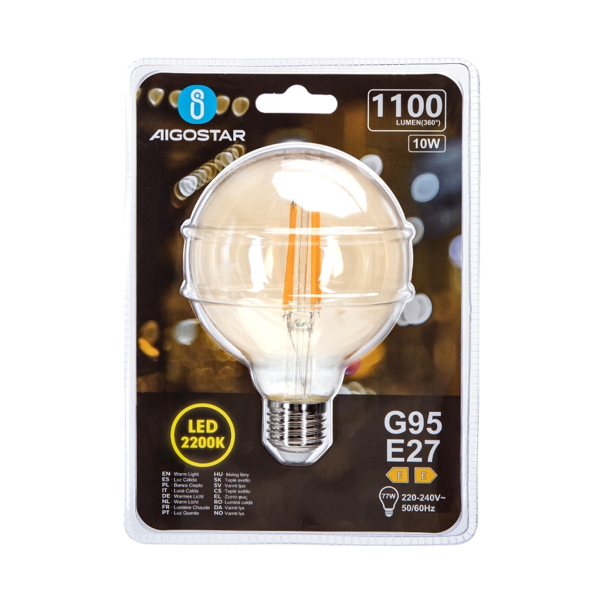 Lampadina LED G95 E27/10W/230V 2200K - Aigostar