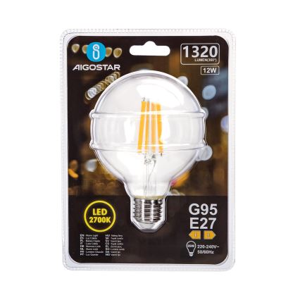 Lampadina LED G95 E27/12W/230V 2700K - Aigostar