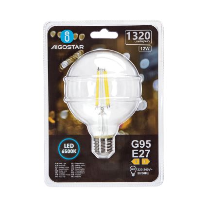 Lampadina LED G95 E27/12W/230V 6500K - Aigostar