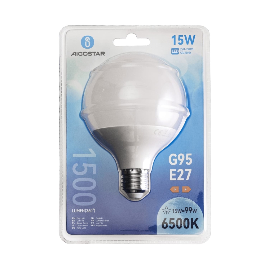 Lampadina LED G95 E27/15W/230V 6500K - Aigostar