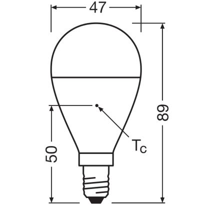 Lampadina LED in plastica riciclata P45 E14/7,5W/230V 2700K - Osram