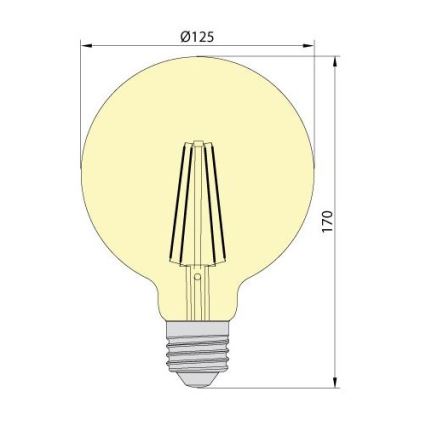 Lampadina LED LEDSTAR AMBER G125 E27/8W/230V 2200K