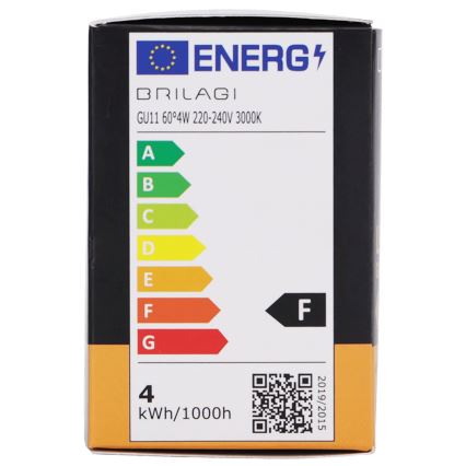 Lampadina LED MR11 GU10/4W/230V 3000K 60° nera - BRILAGI