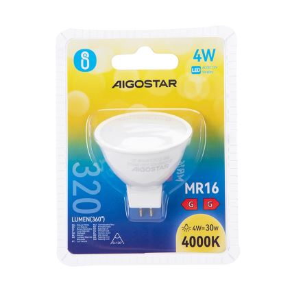 Lampadina LED MR16 GU5,3/4W/12V 4000K - Aigostar