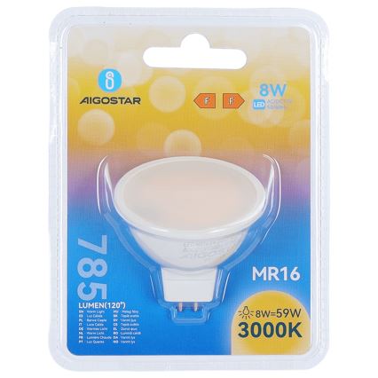 Lampadina LED MR16 GU5,3/8W/12V 3000K - Aigostar