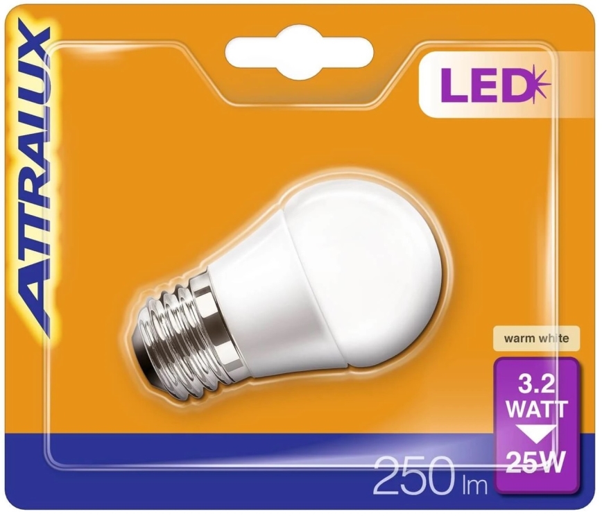 Lampadina LED P45 E27/3,2W/230V 2700K - Attralux