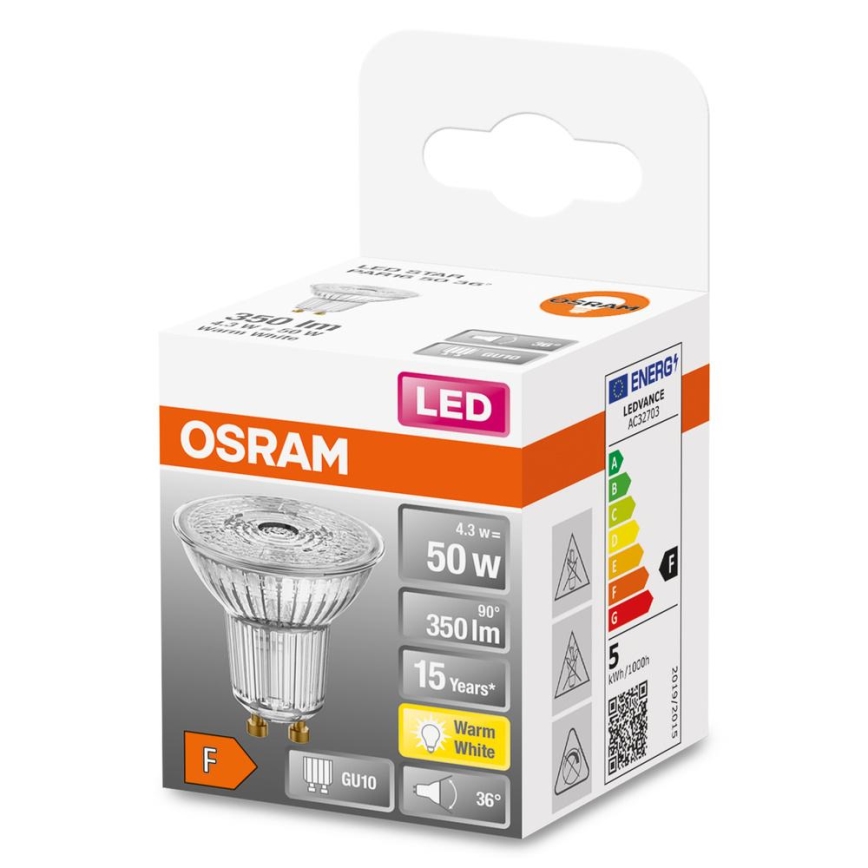 Lampadina LED PAR16 GU10/4,3W/230V 2700K - Osram