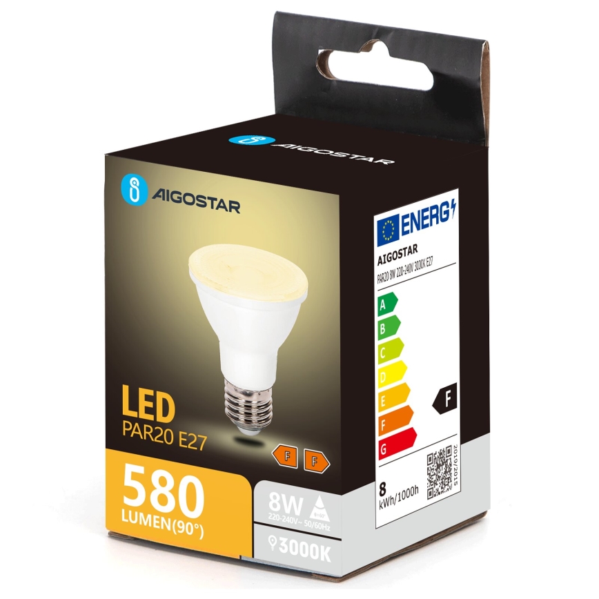 Lampadina LED PAR20 E27/8W/230V 3000K - Aigostar