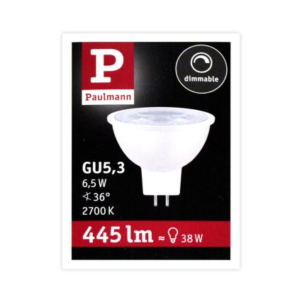 Lampadina LED per riflettore dimmerabile GU5.3/6.5W/12V 2700K – Paulmann 28758