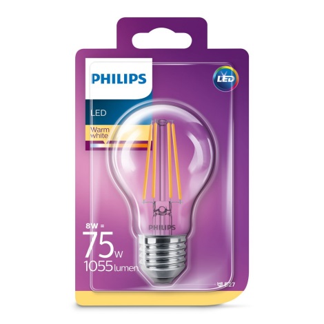 Lampadina LED Philips E27/8W/230V 2700K
