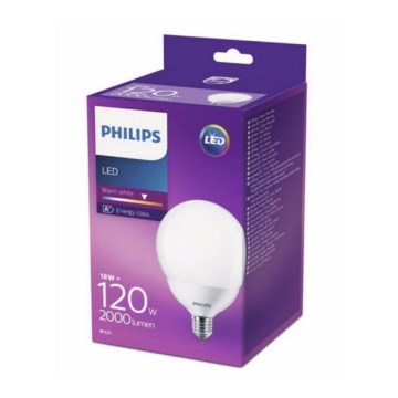 Lampadina LED Philips G120 E27/18W/230V 2700K