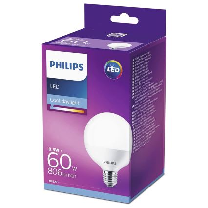 Lampadina LED Philips G95 E27/8,5W/230V 6500K