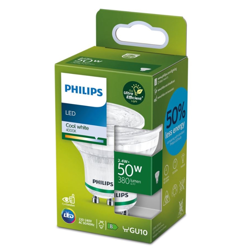 Lampadina LED Philips GU10/2,4W/230V 4000K