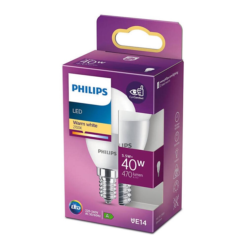 Lampadina LED Philips P45 E14/5,5W/230V 2700K