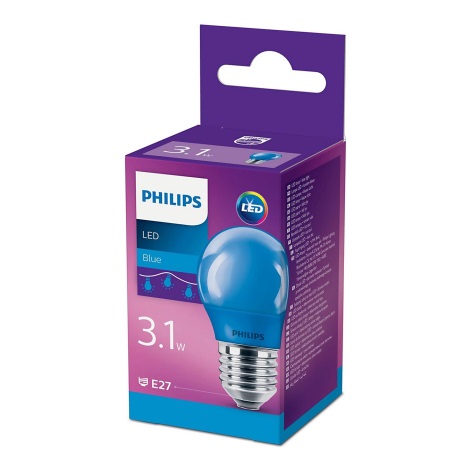Lampadina LED  Philips P45 E27/3,1W/230V blu