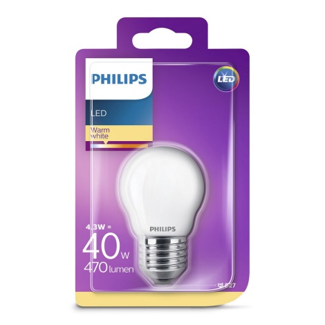 Lampadina LED Philips P45 E27/4,3W/230V 2700K