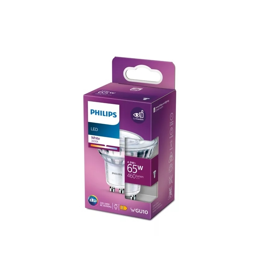 Lampadina LED Philips PAR16 GU10/4,9W/230V 3000K