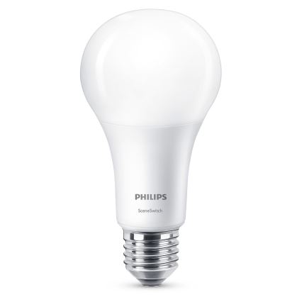 Lampadina LED Philips SCENE SWITCH A67 E27/14W/230V 2200K-2700K