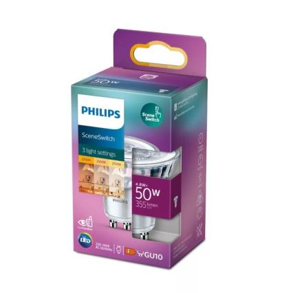Lampadina LED Philips SCENE SWITCH PAR16 GU10/4,8W/230V 2200/2500/2700K