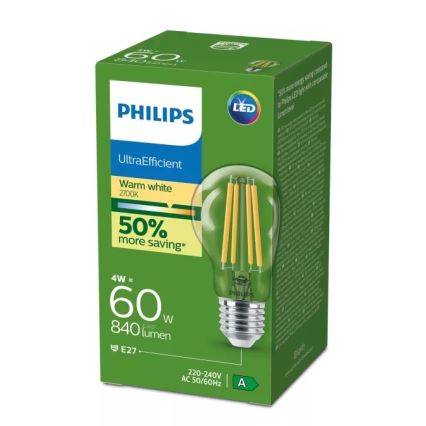 Lampadina LED Philips ULTRAEFFICIENT VINTAGE E27/4W/230V 2700K
