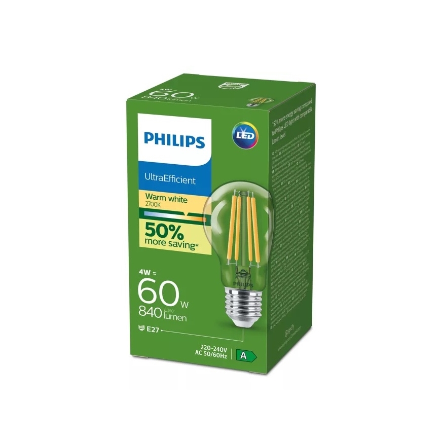 Lampadina LED Philips ULTRAEFFICIENT VINTAGE E27/4W/230V 2700K