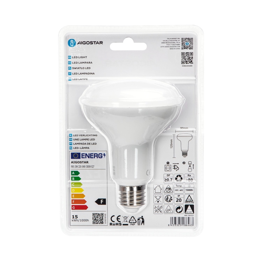 Lampadina LED R90 E27/15W/230V 3000K - Aigostar