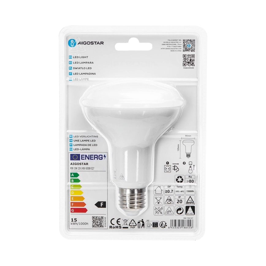 Lampadina LED R90 E27/15W/230V 6500K - Aigostar