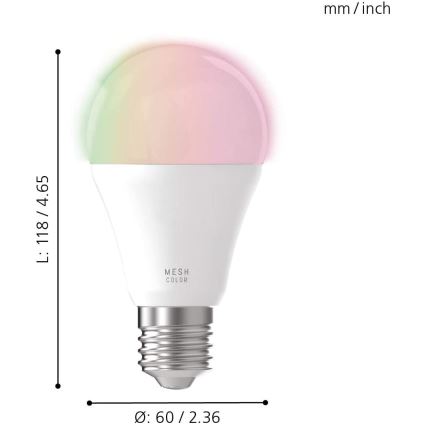 Lampadina LED RGB dimmerabile CONNECT E27/9W - Eglo