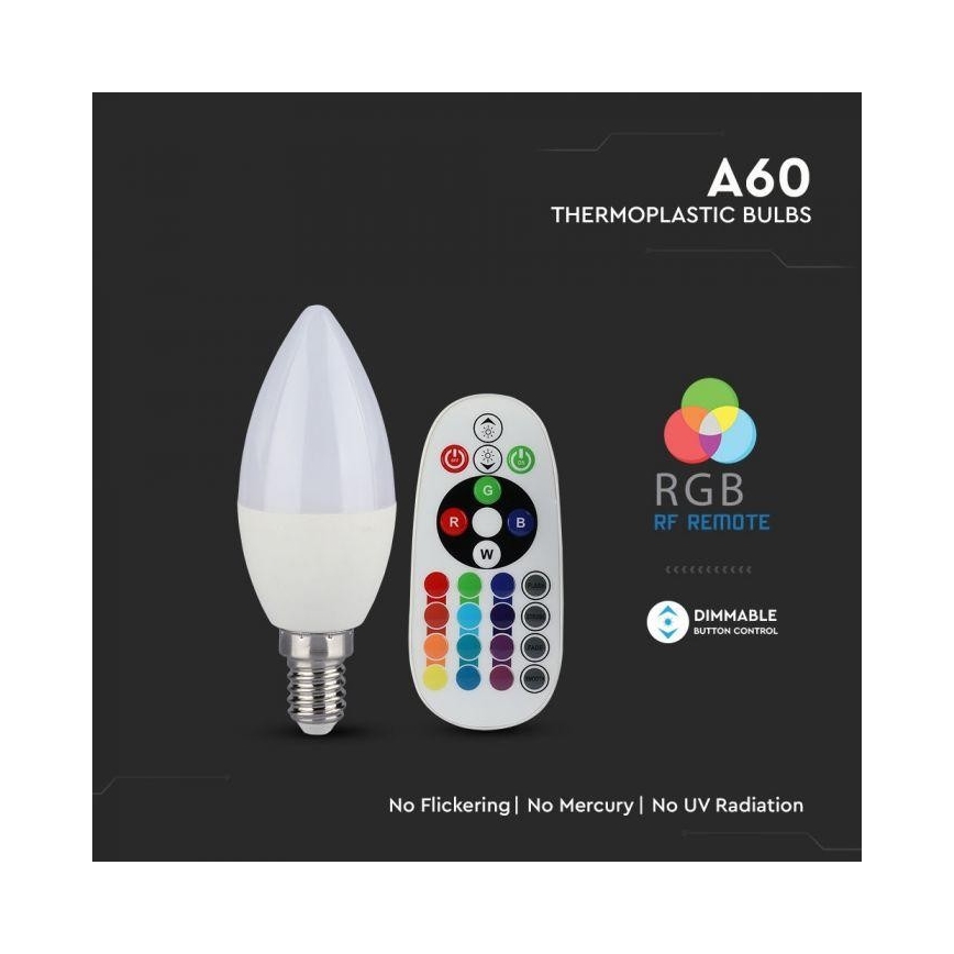 Lampadina LED RGB dimmerabile E14/3,5W/230V 6400K + telecomando