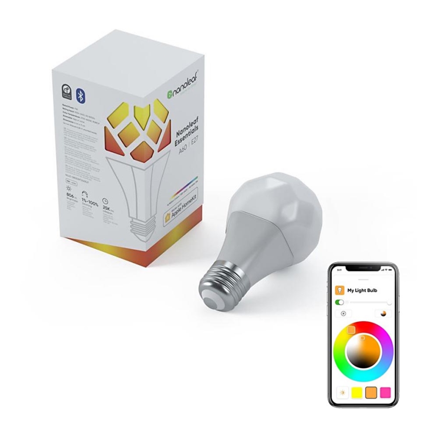 Lampadina LED RGB dimmerabile ESSENTIALS A19 E27/8W/230V 2700-6500K - Nanoleaf