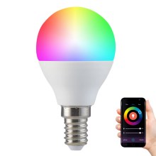 Lampadina LED RGB dimmerabile G45 E14/5,5W/230V 2700-6500K Wi-fi Tuya