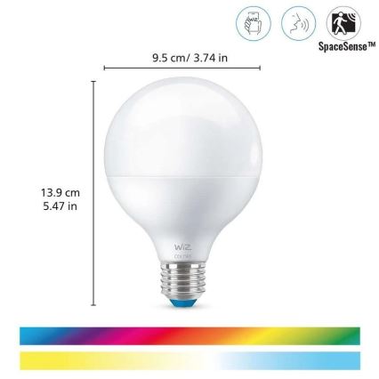 Lampadina LED RGB dimmerabile G95 E27/11W/230V 2200-6500K Wi-Fi - WiZ