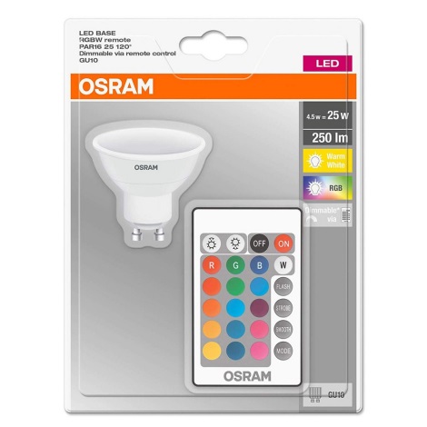 Lampadina LED RGB dimmerabile GU10/4,5W/230V - Osram