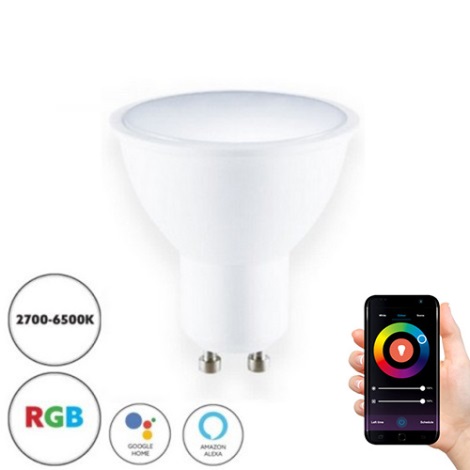 Lampadina LED RGB dimmerabile smart GU10/5W/230V 2700-6500K WiFi Tuya