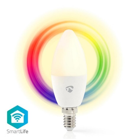 Nedis WIFILC11WTE14 - Lampadina LED RGB Dimmerabile Smartlife E14/4,5W/230V  Wi-Fi