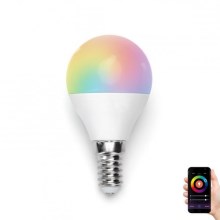 Lampadina LED RGB G45 E14/5W/230V 3000-6500K Wi-Fi - Aigostar
