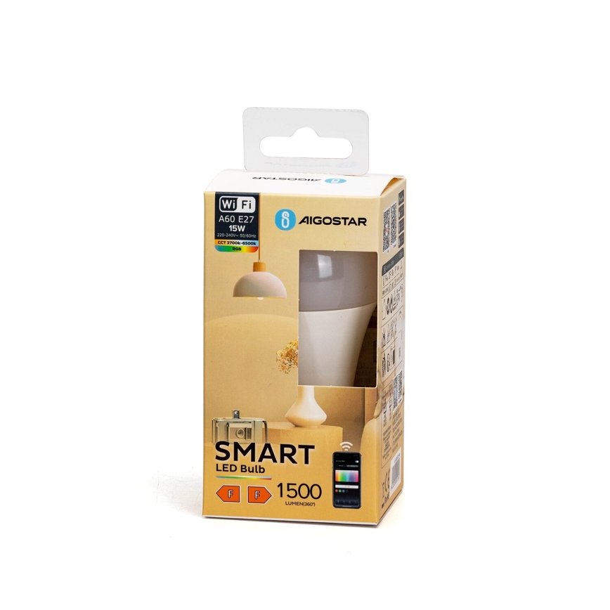 Lampadina LED RGBW dimmerabile A60 E27/15W/230V 2700-6500K Wi-Fi - Aigostar