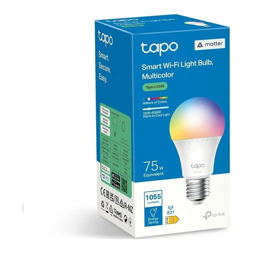 Lampadina LED RGBW dimmerabile A60 E27/8,6W/230V 2500-6500K Wi-Fi - TP-Link