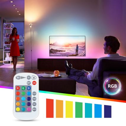 Lampadina LED RGBW dimmerabile E27/8W/230V 3000K + telecomando - Aigostar