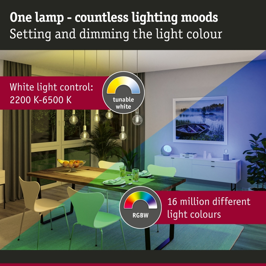 Lampadina LED RGBW dimmerabile FILAMENT E27/6,3W/230V 2200-6500K - Paulmann 29156