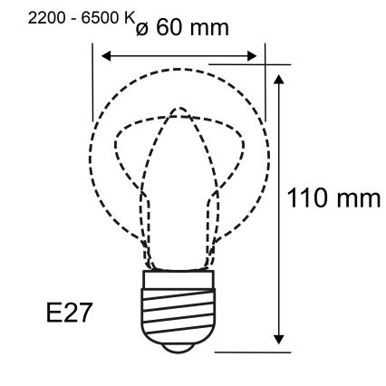 Lampadina LED RGBW dimmerabile FILAMENT E27/6,3W/230V 2200-6500K - Paulmann 29156