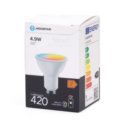 Lampadina LED RGBW dimmerabile GU10/4,9W/230V 2700-6500K Wi-Fi - Aigostar